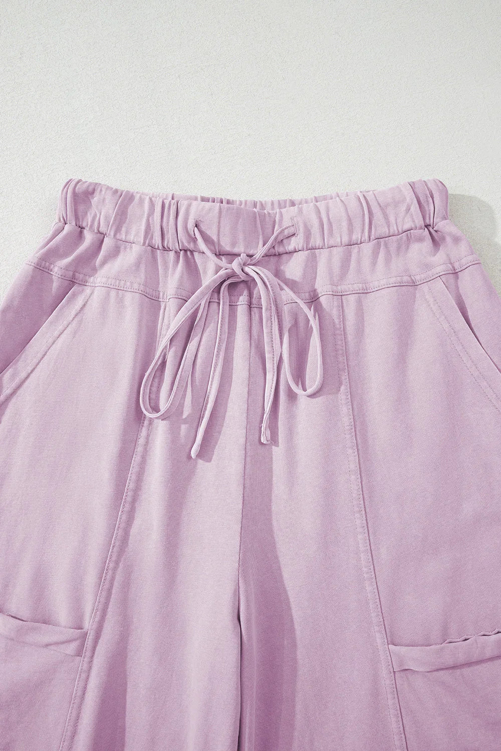 Mineral Wash Reverse Seam Drawstring Elastic Waist Pants