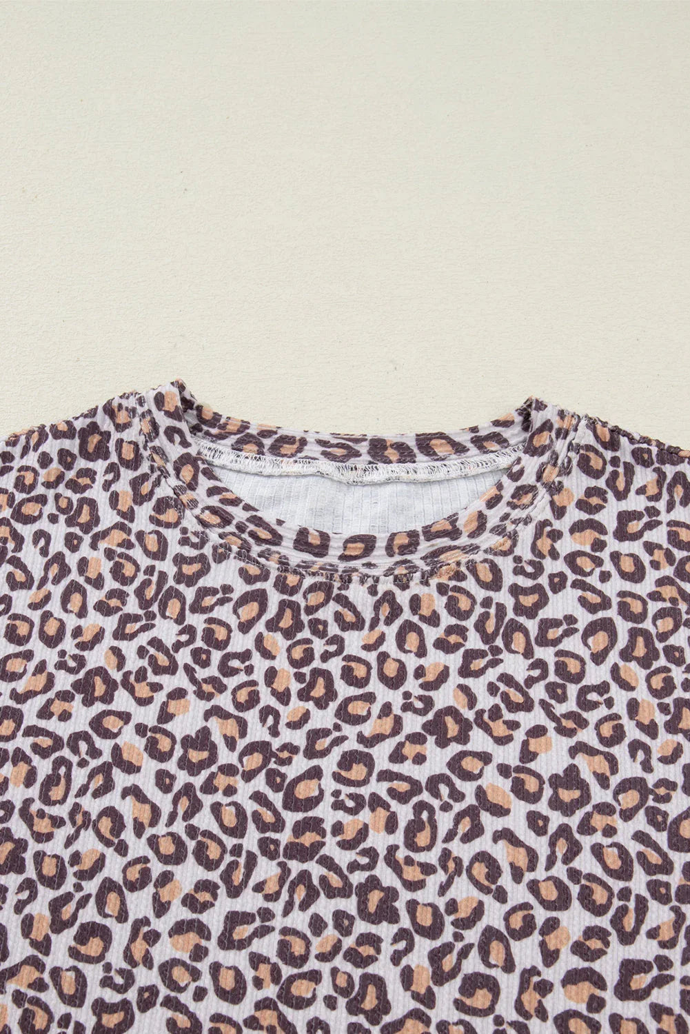 Ana Leopard Ribbed Long Sleeve Two Piece Sets