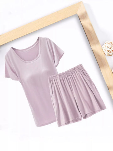 Manuela Padded Modal Short Sleeve Two Piece Sets