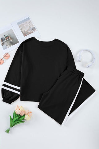 Veronica Stripe Drawstring Two Piece Sets