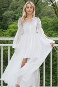 Boho Lace Embroidered Long Sheer Robe Set with Camisole