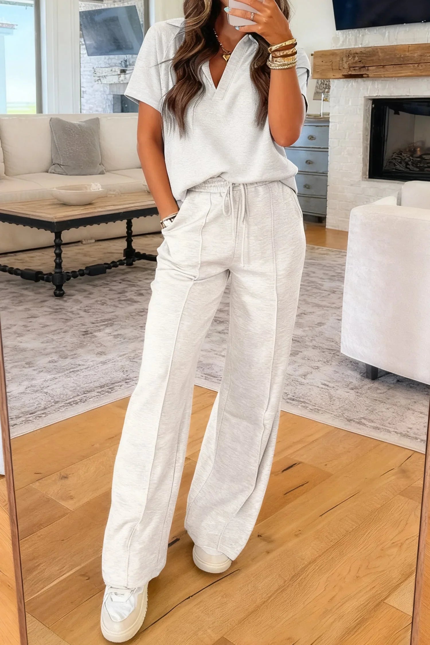 Lola Solid Sporty & Drawstring Two Piece Sets