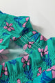 Uptown Girl Green Floral Print Frilly Smocked Detail High Waist Mini Dress