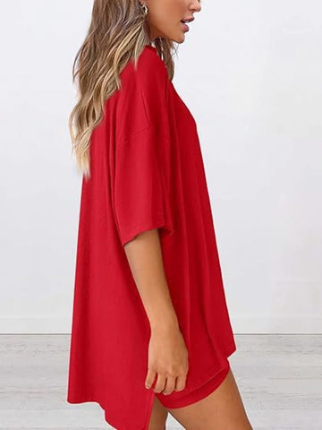 Dinora Full Size Oversized Round Neck Two Piece Sets