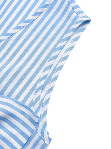 Pamela Striped Bowknot Sleeveless Two Piece Sets