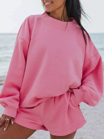 Darla Relaxed Fit Round Neck Two Piece Sets
