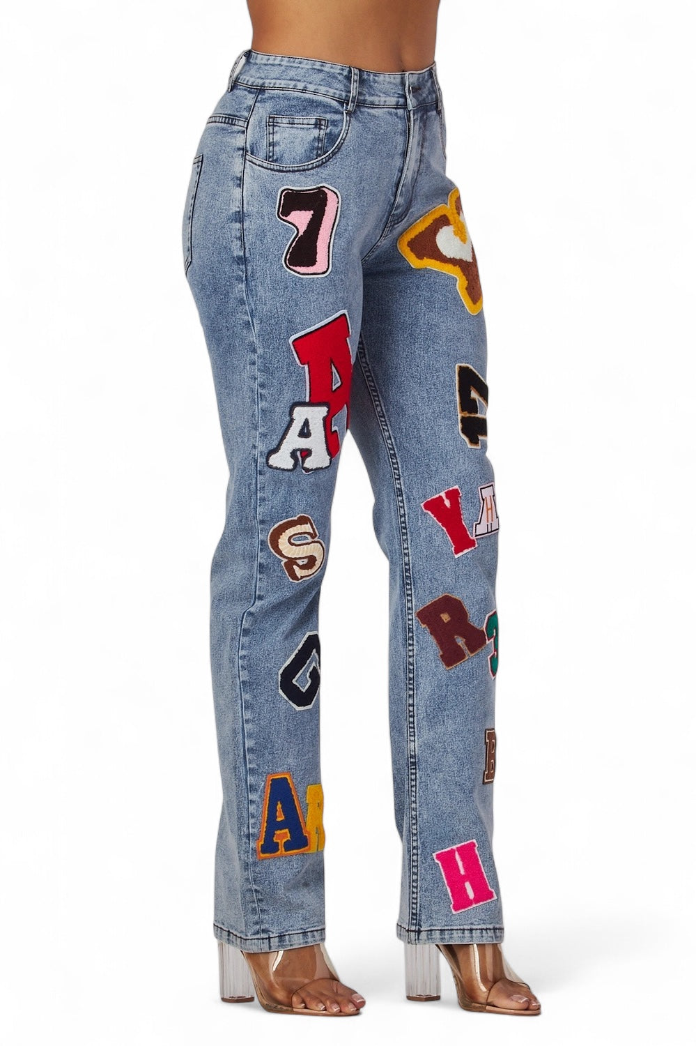 Emmiebree Letter Patch Denim Modern Jean