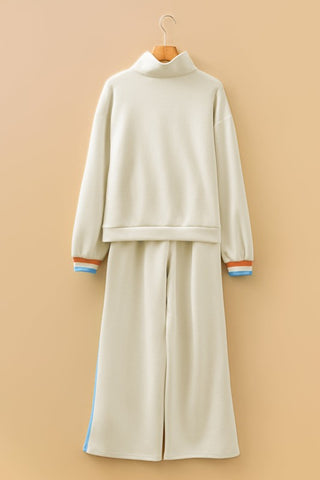 Elisa Stripe Patchwork Pullover Two Piece Sets