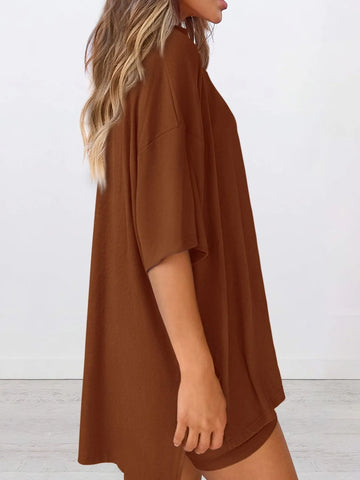 Dinora Full Size Oversized Round Neck Two Piece Sets
