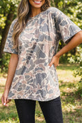 Multicolour Retro Camouflage  Womens Casual