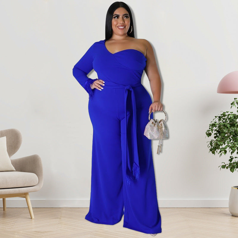 Plus Size Women Clothes Asymmetric Jumpsuit Source