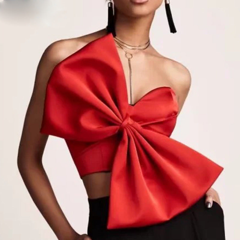 Sexy Bow Wrapped Chest Strapless Women
