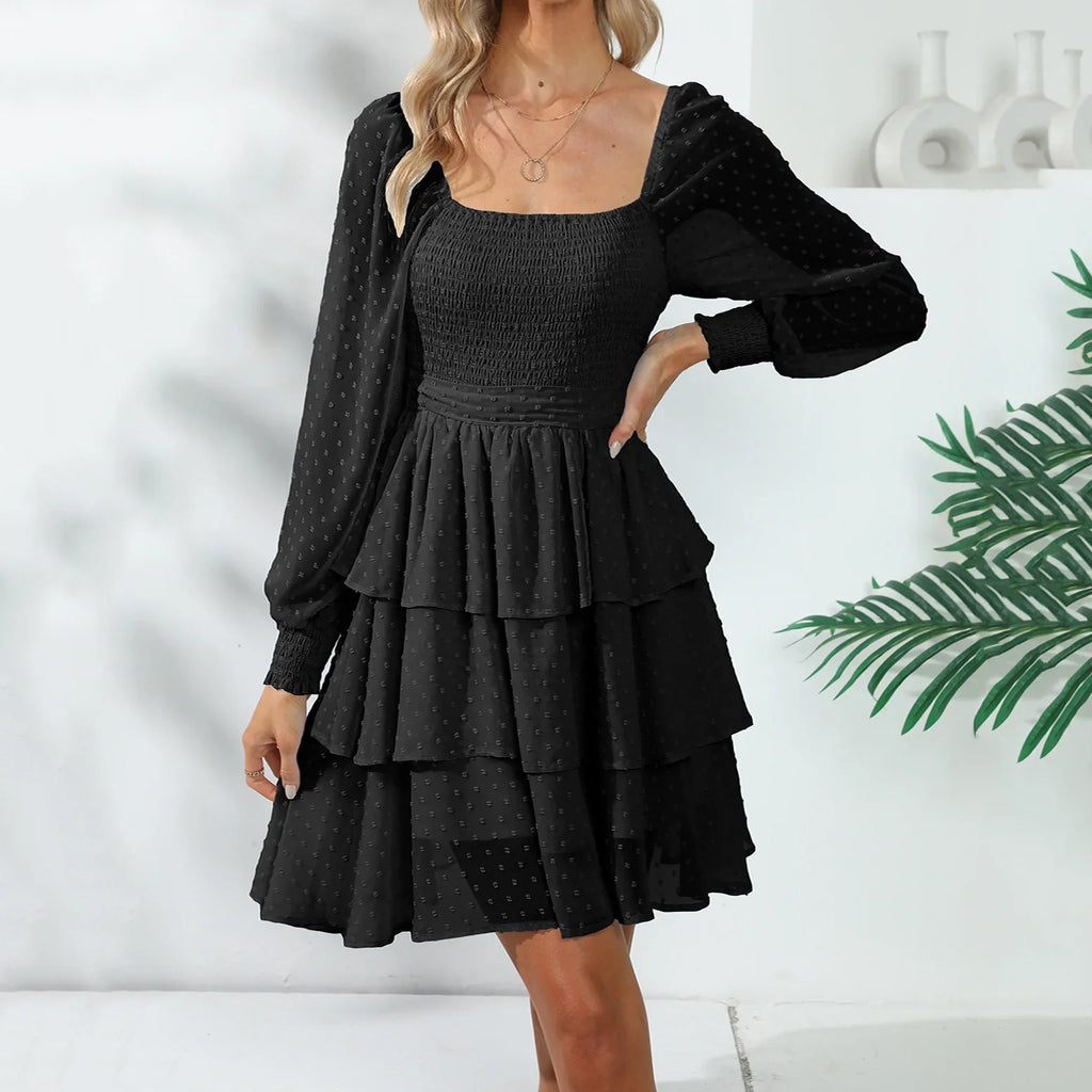 Nairoby Double Sided Wear Vacation Tiered Dress