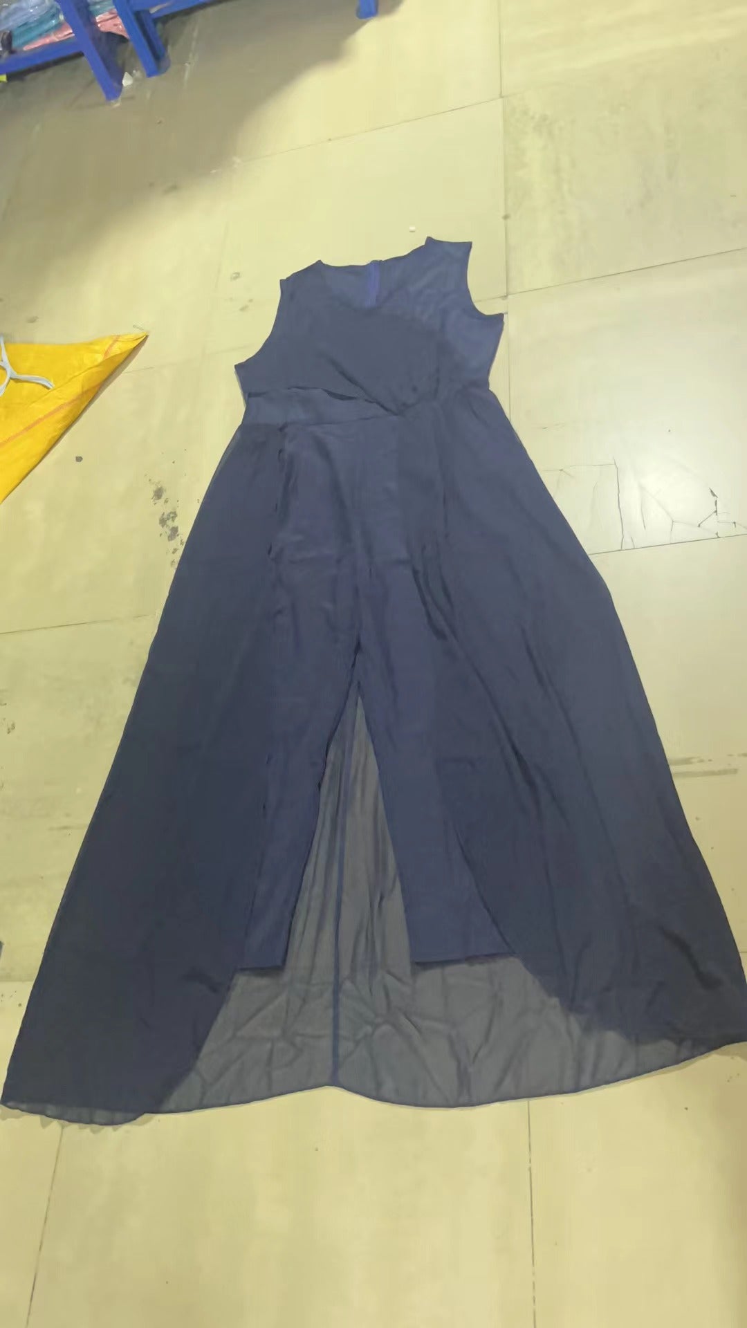 Summer Solid Color V neck Sleeveless Casual Jumpsuit Women