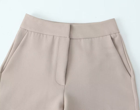 Women Clothing Spring Autumn Trousers Hemmed Straight Pants Women High Waist All-Matching Casual Pants