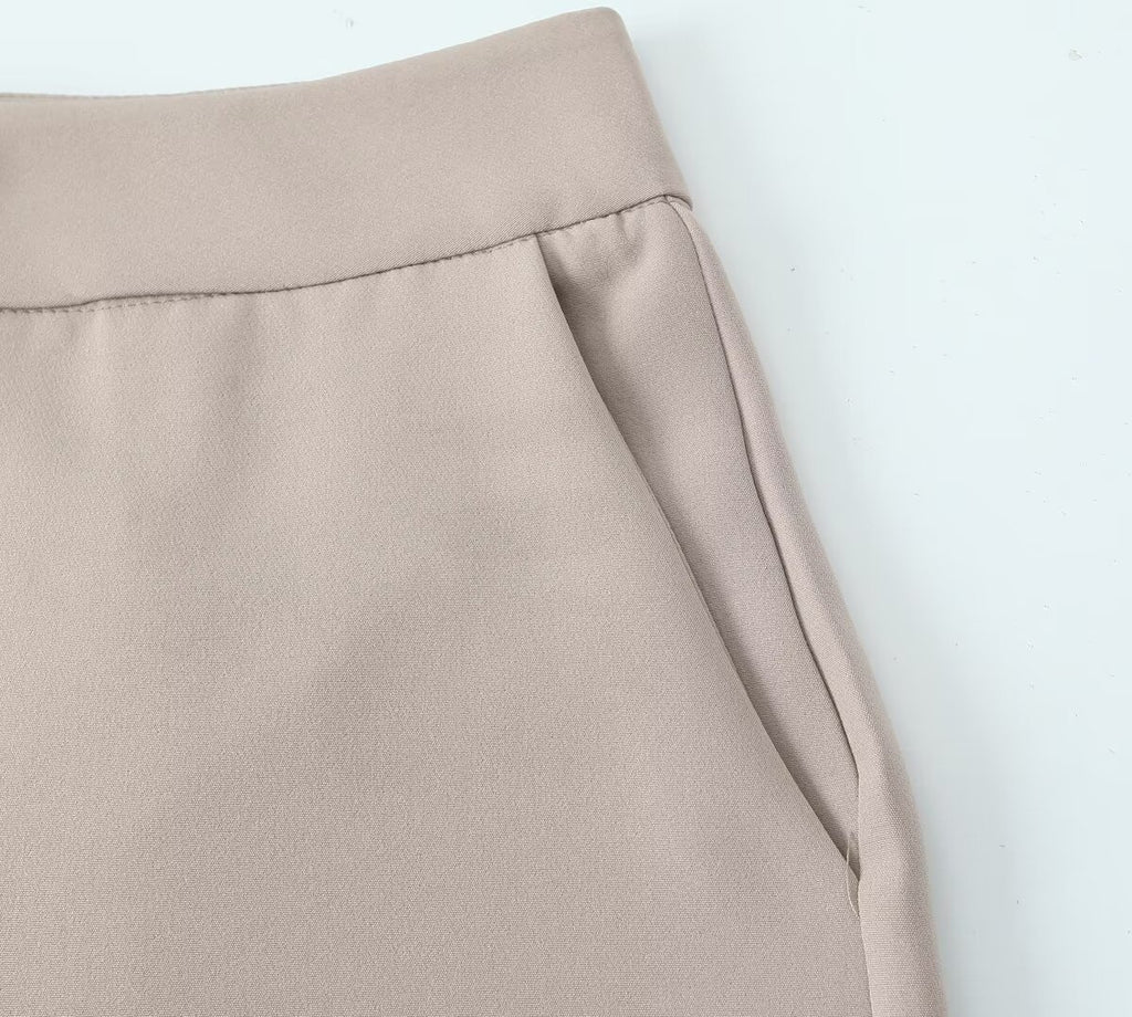Women Clothing Spring Autumn Trousers Hemmed Straight Pants Women High Waist All-Matching Casual Pants