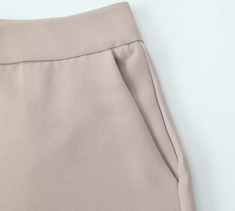 Women Clothing Spring Autumn Trousers Hemmed Straight Pants Women High Waist All-Matching Casual Pants