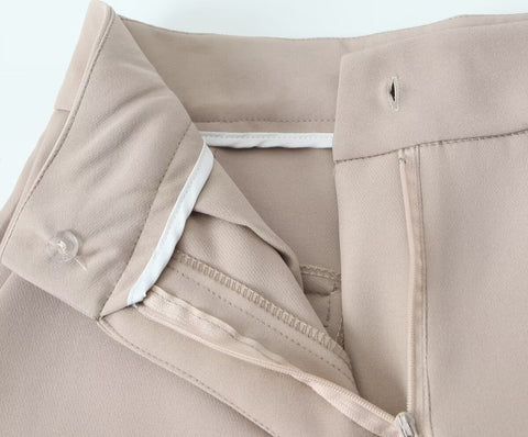 Women Clothing Spring Autumn Trousers Hemmed Straight Pants Women High Waist All-Matching Casual Pants