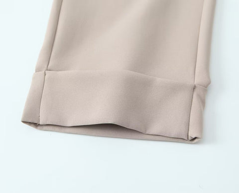 Women Clothing Spring Autumn Trousers Hemmed Straight Pants Women High Waist All-Matching Casual Pants