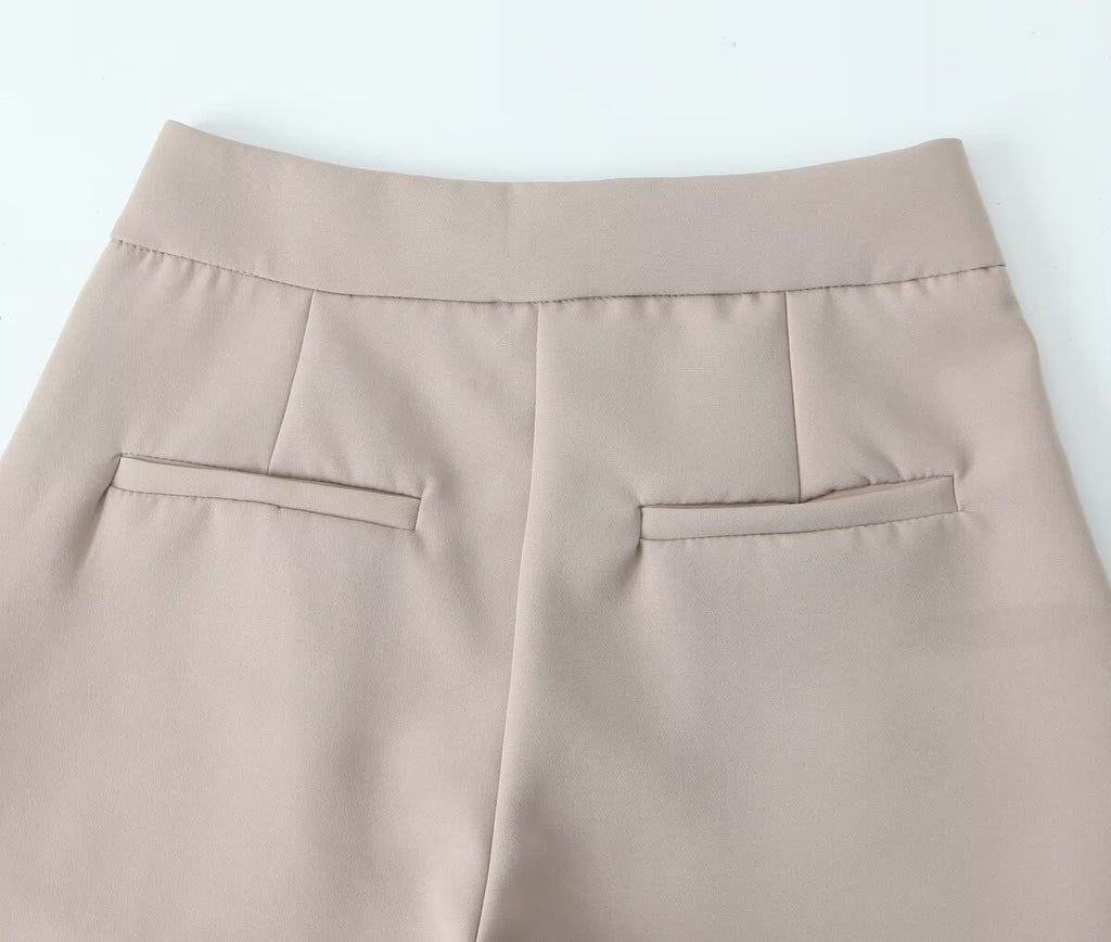 Women Clothing Spring Autumn Trousers Hemmed Straight Pants Women High Waist All-Matching Casual Pants