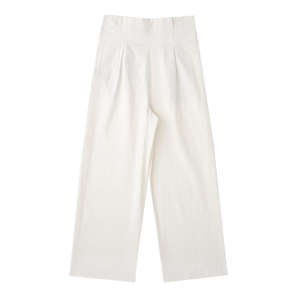 Strap Decorative Straight Leg Pants Autumn High Waist Slimming Casual Pants Small Draped Mop Trousers Women