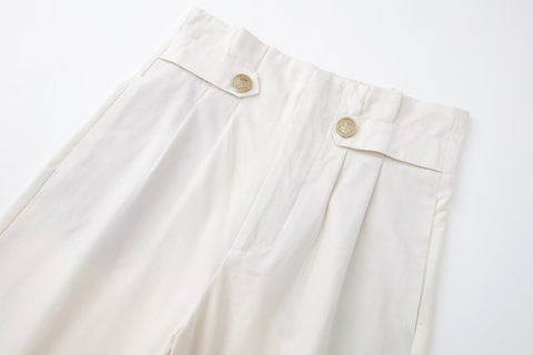 Strap Decorative Straight Leg Pants Autumn High Waist Slimming Casual Pants Small Draped Mop Trousers Women