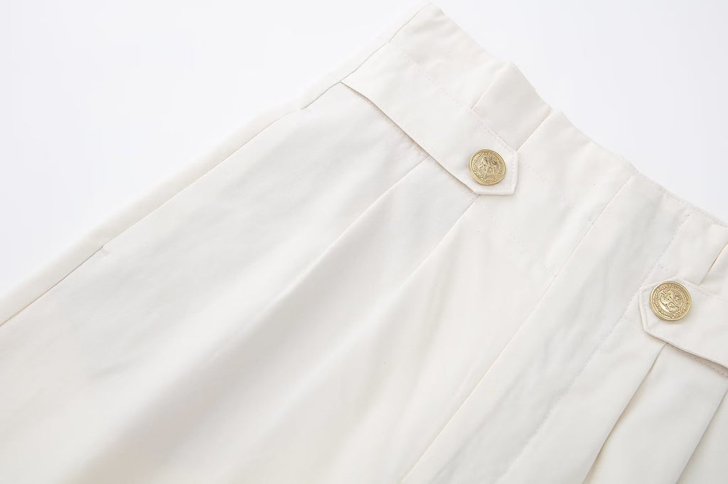 Strap Decorative Straight Leg Pants Autumn High Waist Slimming Casual Pants Small Draped Mop Trousers Women