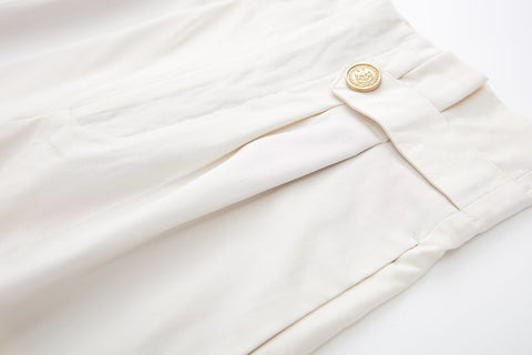 Strap Decorative Straight Leg Pants Autumn High Waist Slimming Casual Pants Small Draped Mop Trousers Women