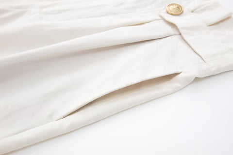 Strap Decorative Straight Leg Pants Autumn High Waist Slimming Casual Pants Small Draped Mop Trousers Women