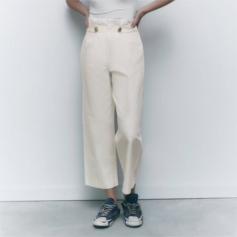 Strap Decorative Straight Leg Pants Autumn High Waist Slimming Casual Pants Small Draped Mop Trousers Women