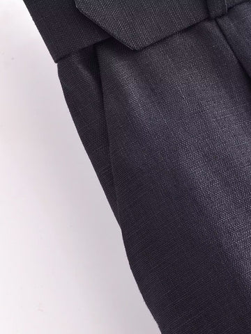 Women Belt Casual Pants Black