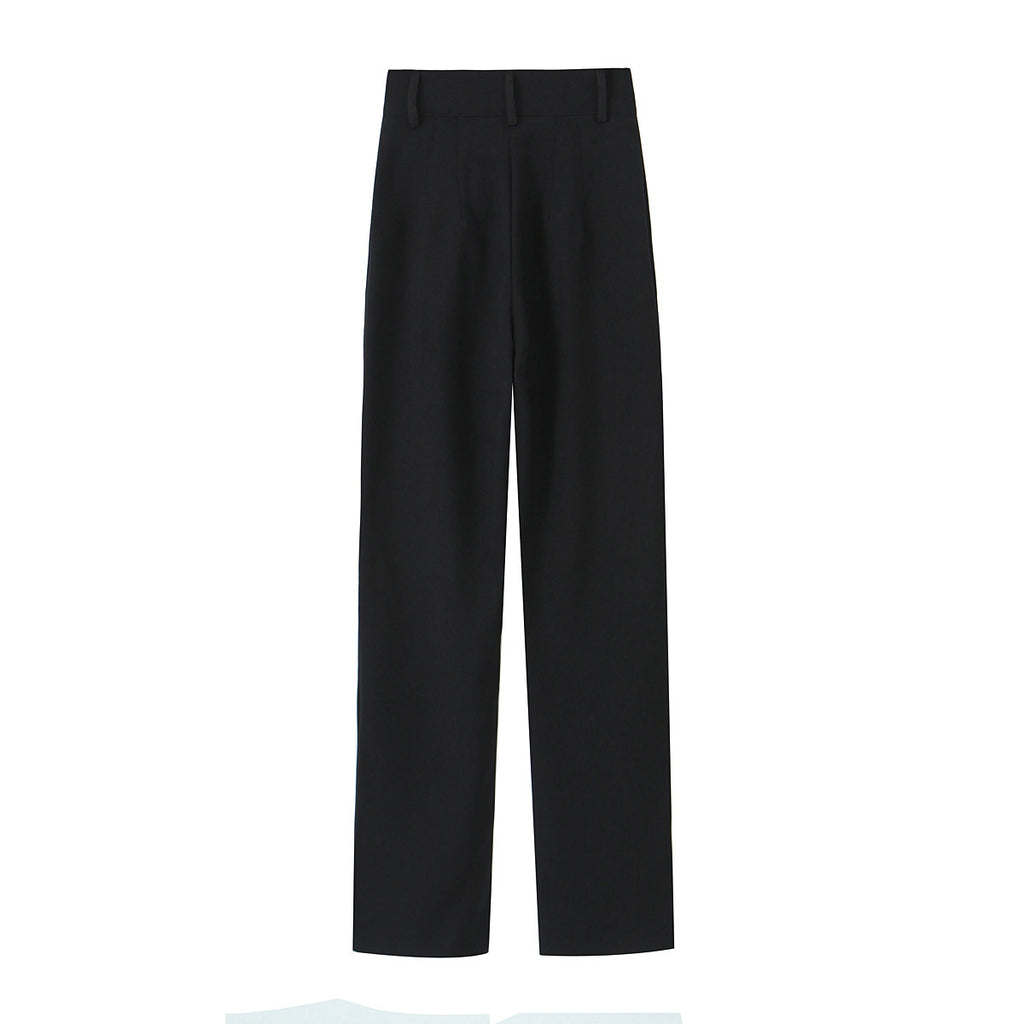 Spring Women Clothing Button Pleated Casual Pants Women