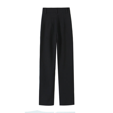 Spring Women Clothing Button Pleated Casual Pants Women