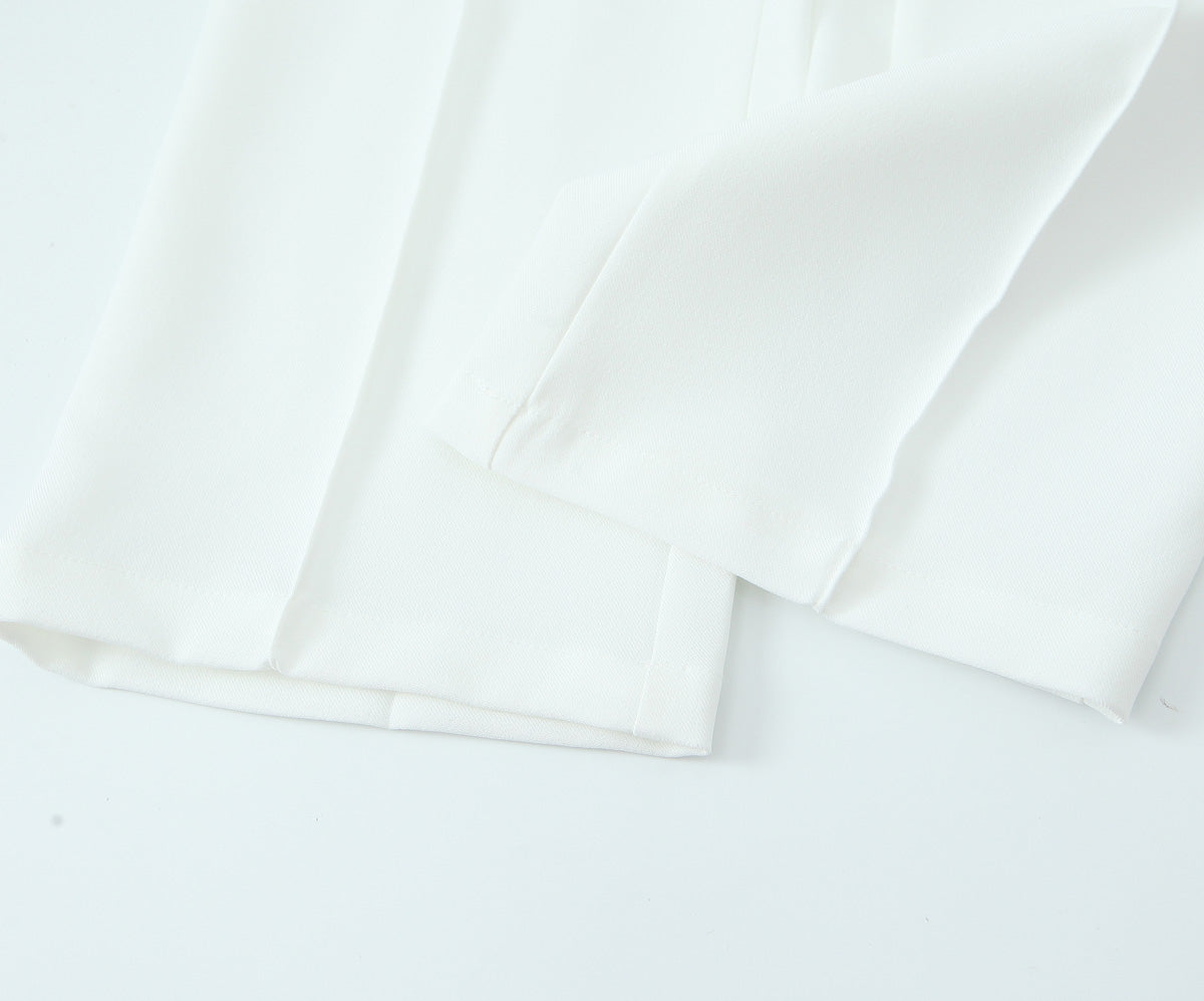 Spring Women Clothing Button Pleated Casual Pants Women