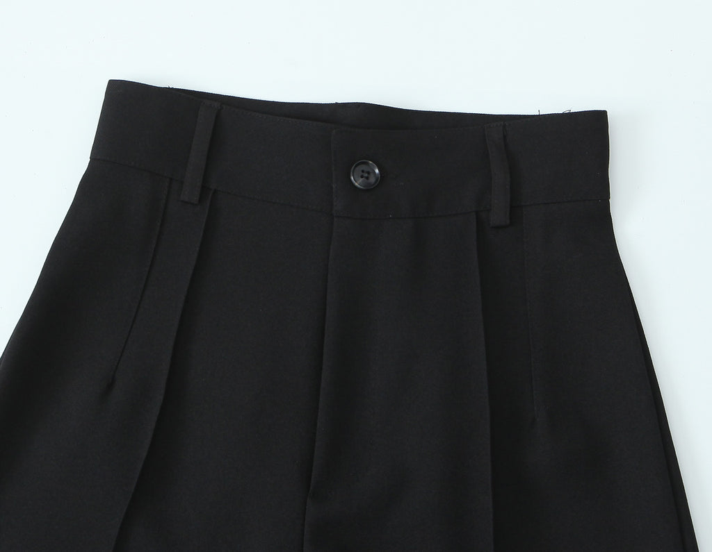 Spring Women Clothing Button Pleated Casual Pants Women