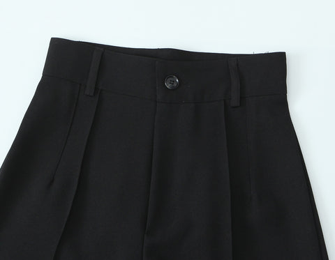 Spring Women Clothing Button Pleated Casual Pants Women