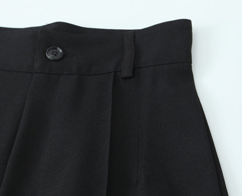 Spring Women Clothing Button Pleated Casual Pants Women