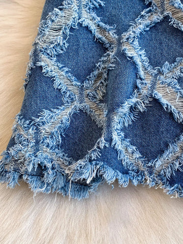 Martha Distressed Diamond Pattern Two Piece Sets