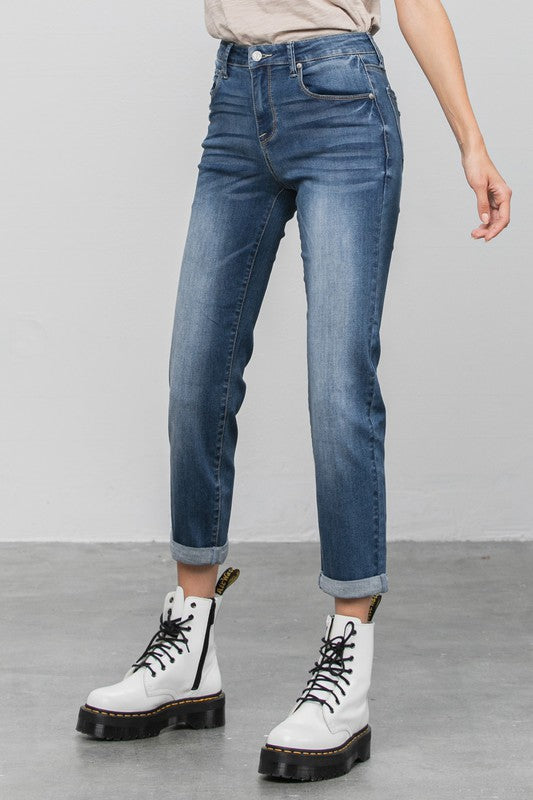 Slim Fit Pocketed Design Boyfriend Jeans