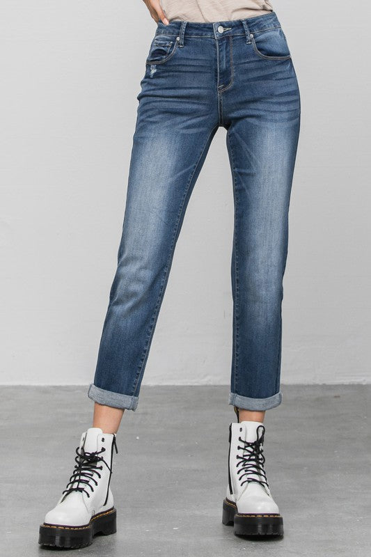 Slim Fit Pocketed Design Boyfriend Jeans