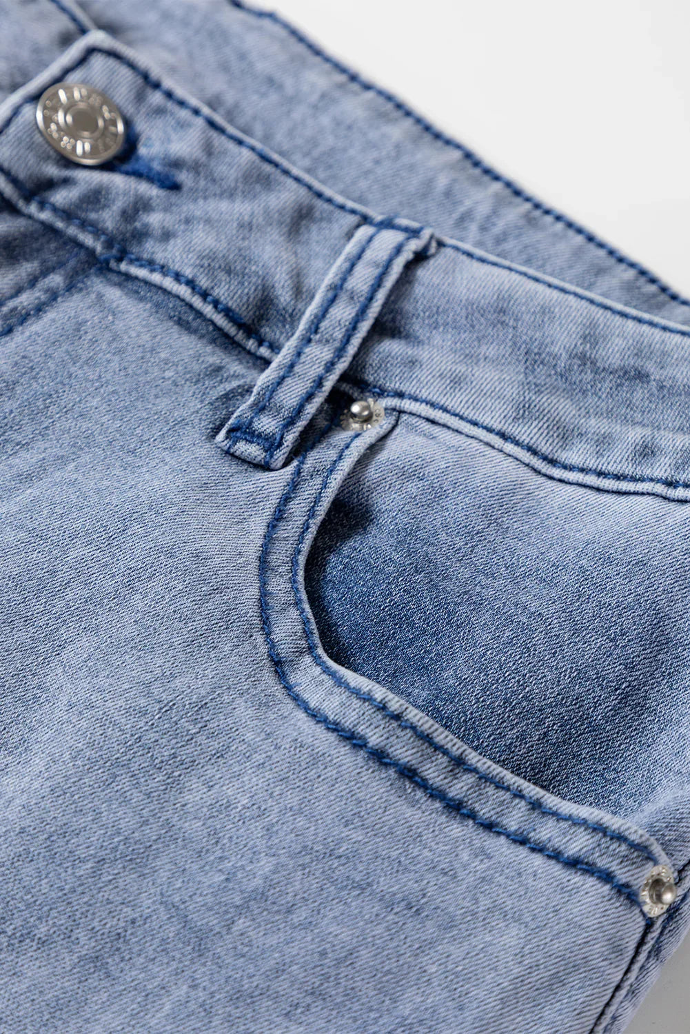 Victoria Beau Blue High Waist Button Zip Fly Bell Bottom Jeans