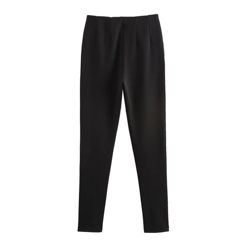 Autumn Women Clothing Decorated Row Button Mid Waist Bottoming Trousers