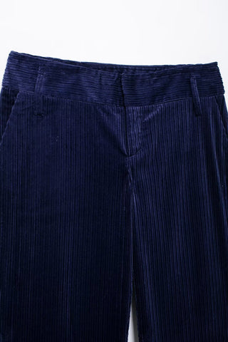Autumn Women Casual High Waist Slim Corduroy Straight Leg Pants