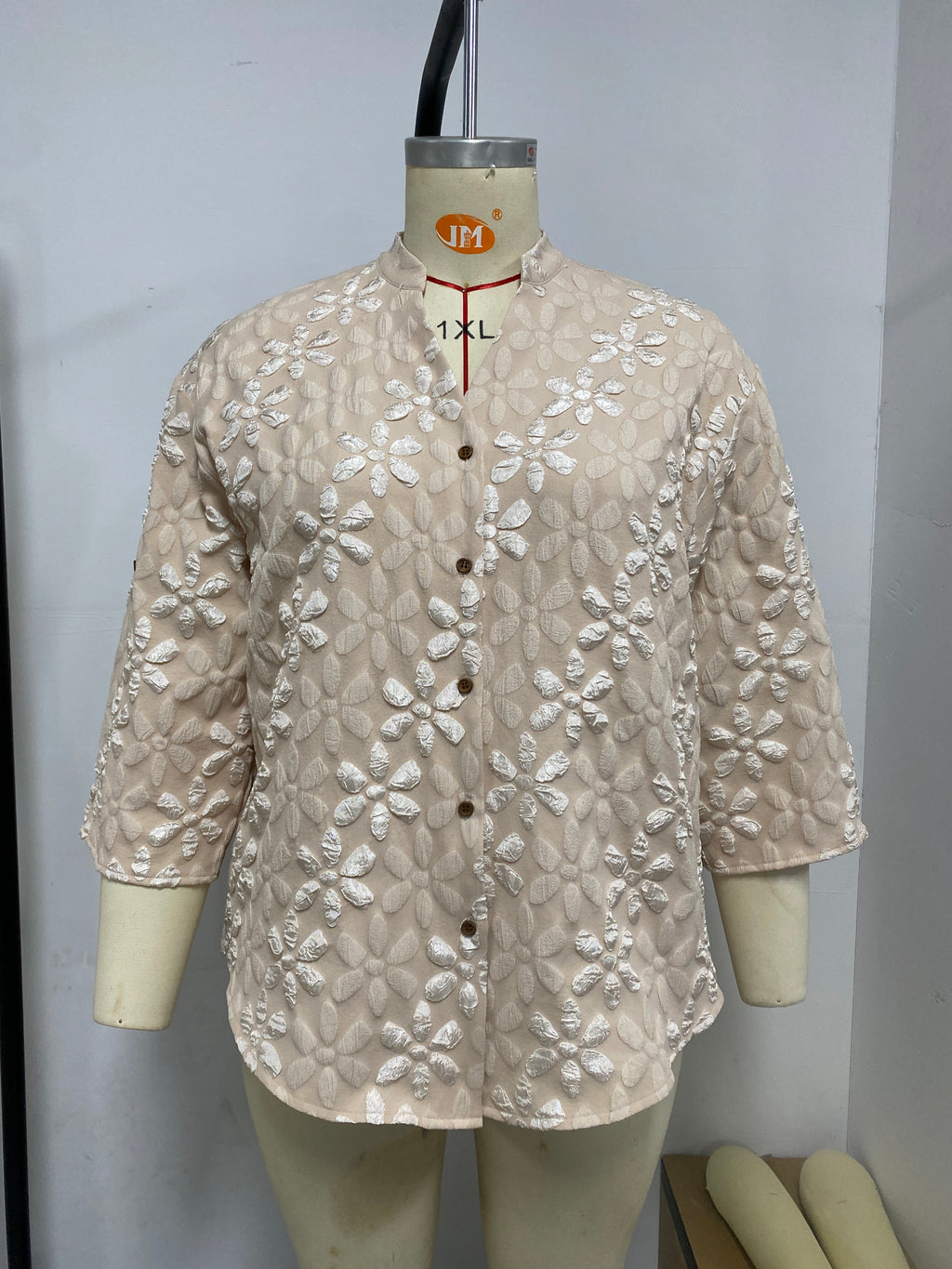 Plus Size Spring Autumn Women Clothing Front Breasted Long Sleeve Shirt Top