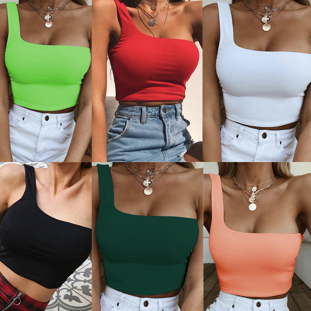 women One Shoulder Cropped  Clothing