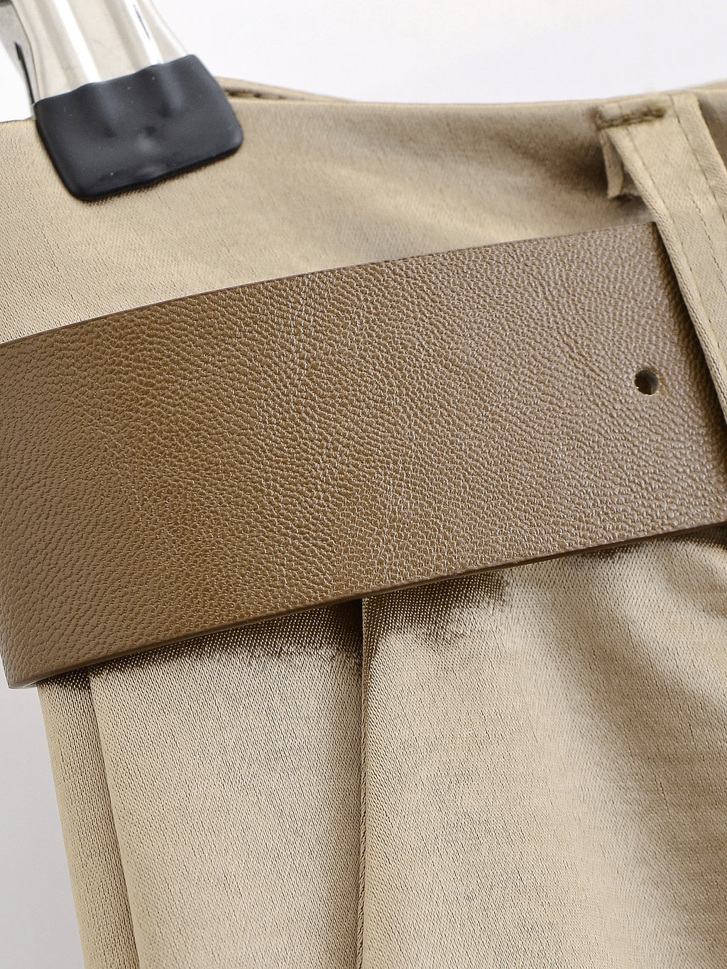 Women Clothing Western Belt Satin Trousers