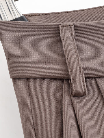 Women Flip Double Pleated Wide Leg Pants