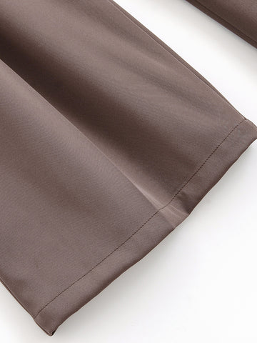 Women Flip Double Pleated Wide Leg Pants