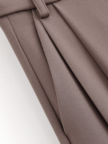 Women Flip Double Pleated Wide Leg Pants