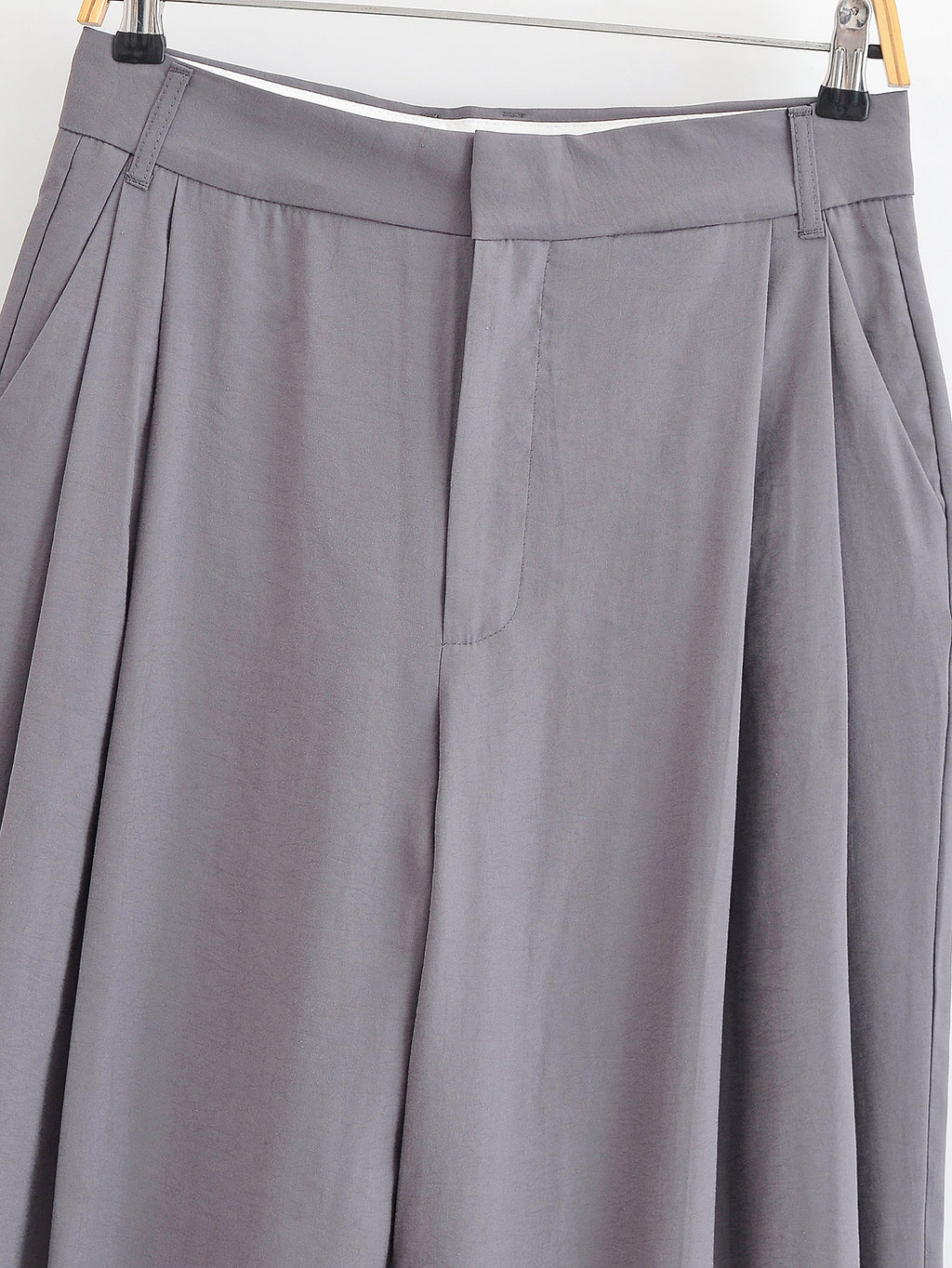 Women Flip Double Pleated Wide Leg Pants